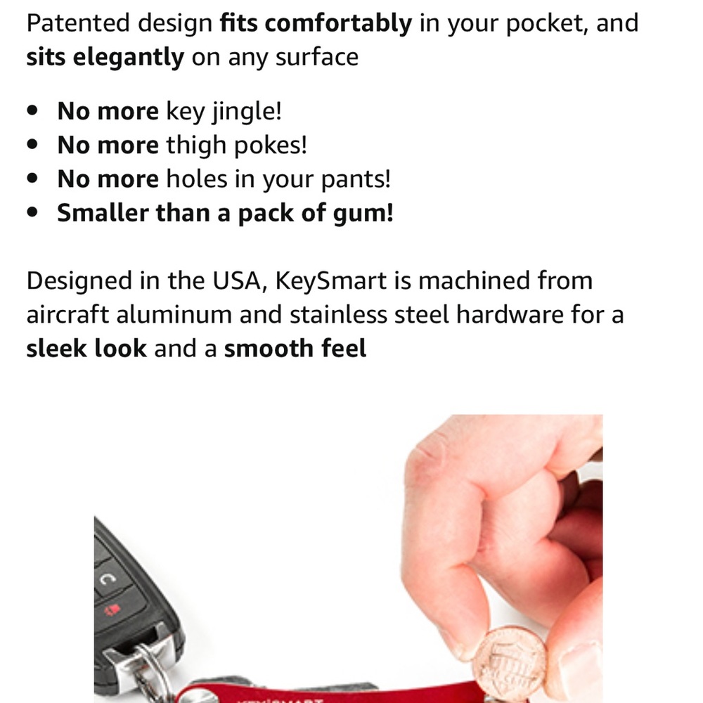 Key Smart Compact Key Holder + 4 Accessories/Color Red & Silver - Picture 12 of 14